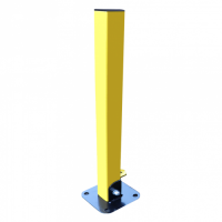 <u><strong>Fold Down Yellow Steel Square Post with Padlock & Keys</strong></u>